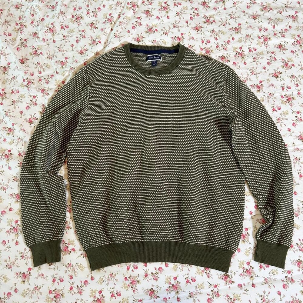 Club Room olive green crewneck pullover sweater XL
